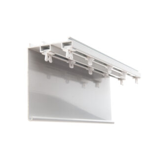 Kaksiurainen verhokisko 100 mm etulipalla